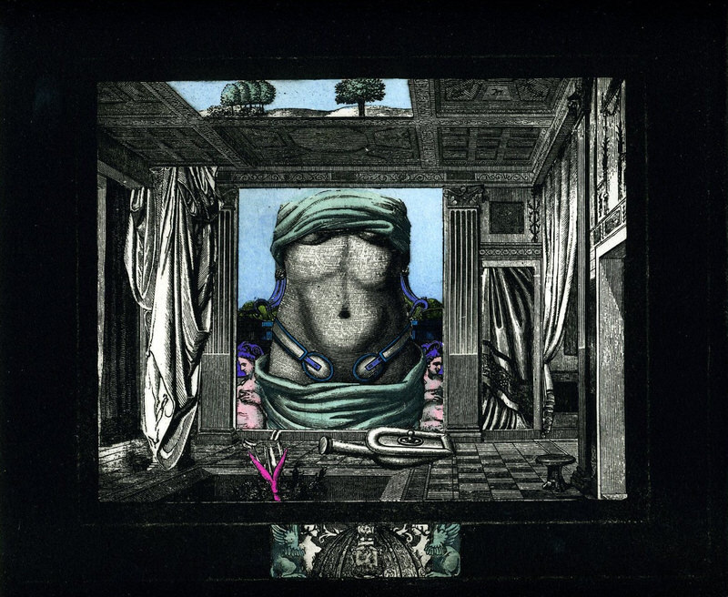 Eine fatale Verbindung, 1975, Radierung handkoloriert, 23 x 26 cm