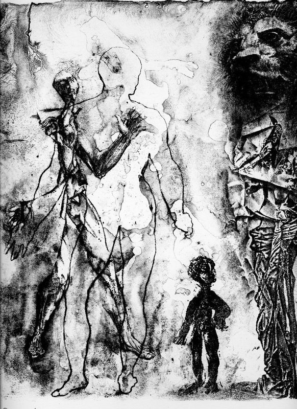 Begegnung 01, 1988, Lithographie, 29 x 24 cm