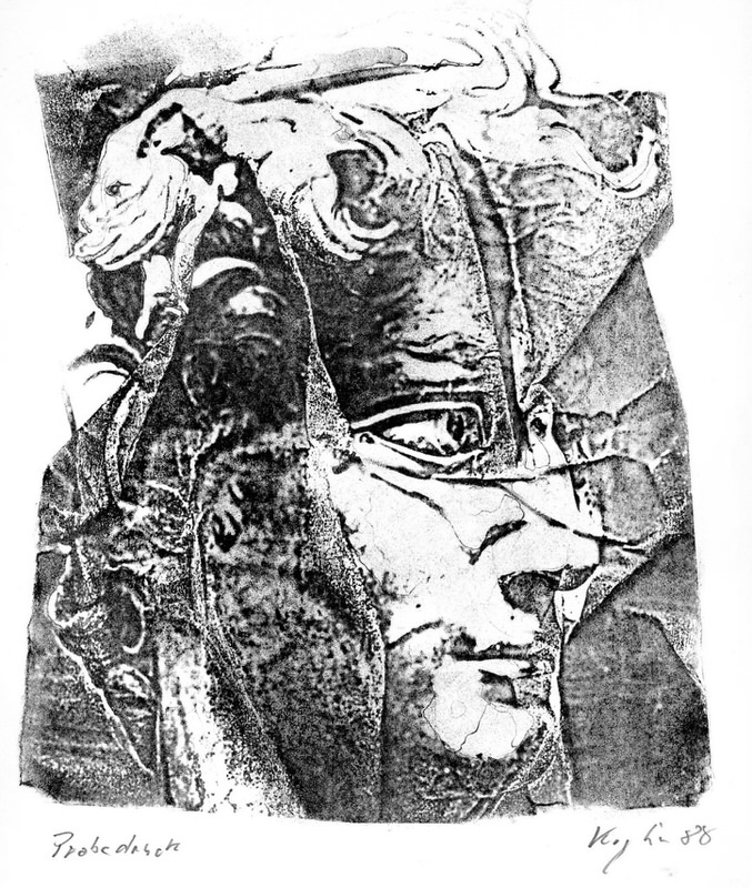 Selbst aus der Serie Masken, 1988, Lithographie, 23 x 28 cm