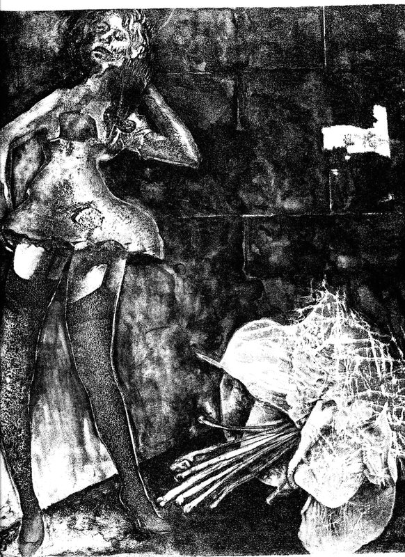 Nur ein Mädchen aus der Serie Dunkle Zeiten, 1990, Lithographie, 29 x 25 cm