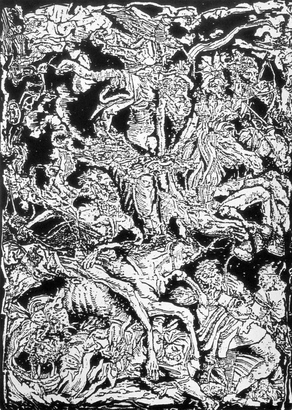 Apokalyptischer Reiter aus der Serie Variationen zu Dürer, 1990, Lithographie, 58 x 42 cm