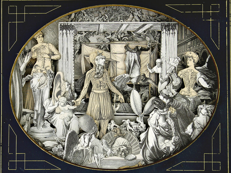 Welttheater, 1984, Bildkasten, 21,5 x 37 cm