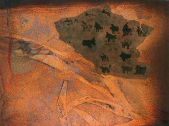  Yakweide, 1992, Collage/Tusche, 19 x 15 cm 